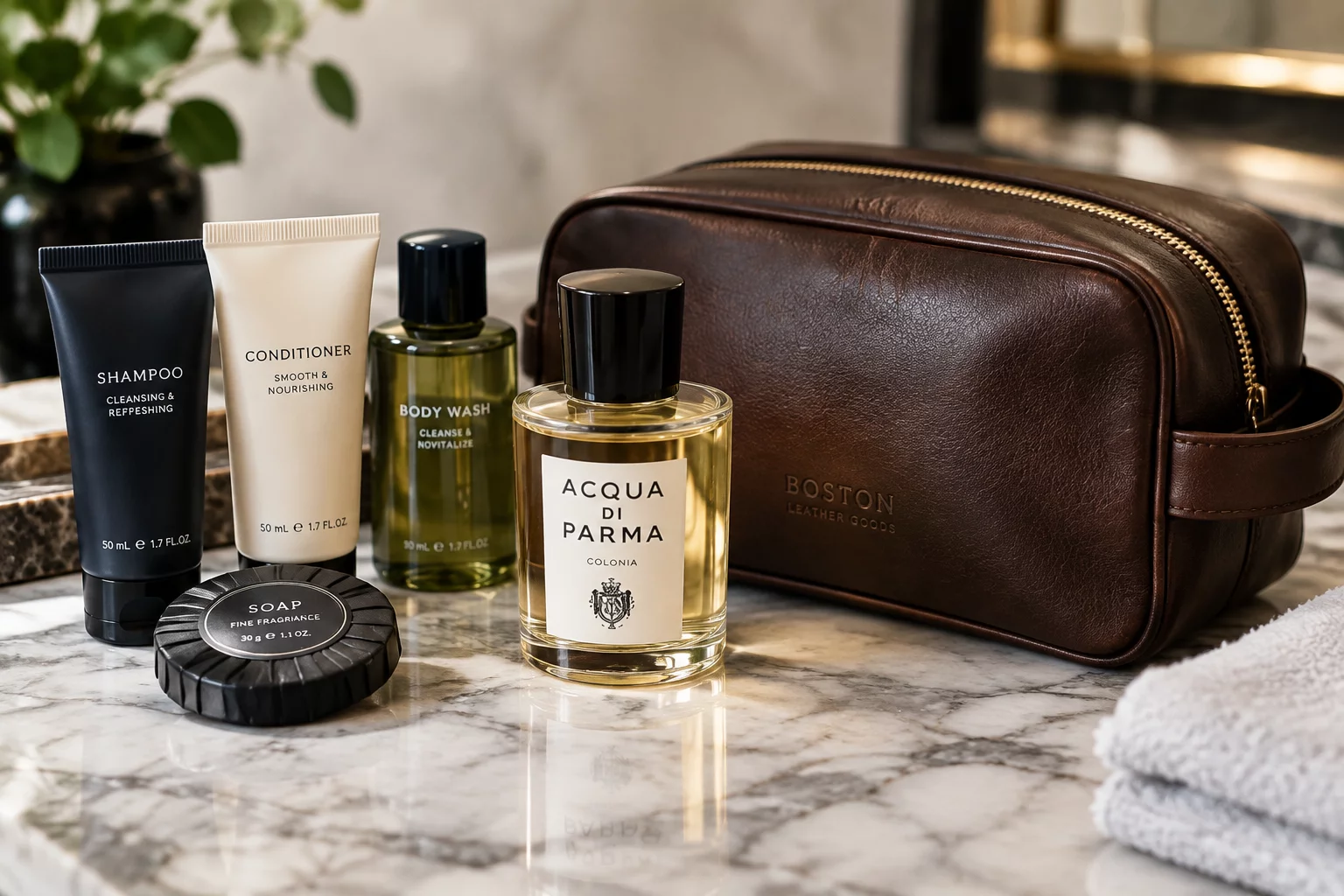 High-end grooming and fragrance kit for travelers
